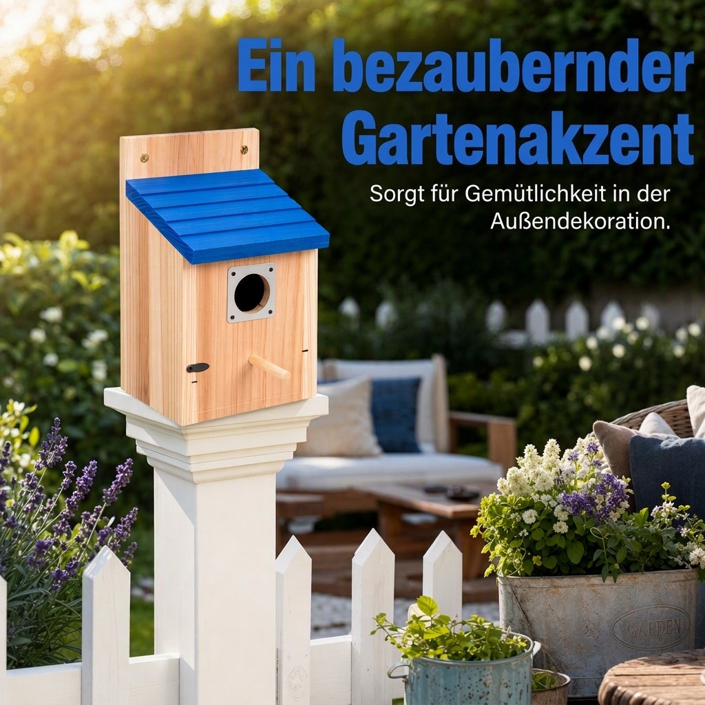🐦 50% RABATT! ✨ Väderbeständig Fågelholk i Massivt Trä – Charmigt Fågelhus för Trädgård & Uteplats 🏡