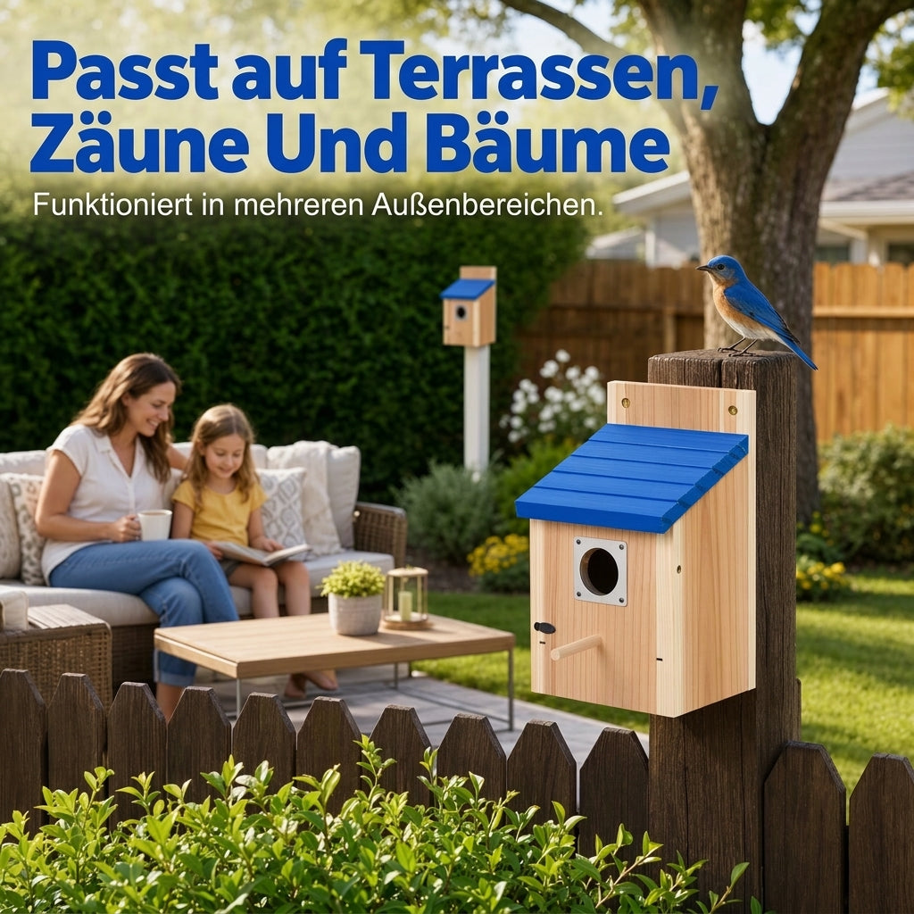 🐦 50% RABATT! ✨ Väderbeständig Fågelholk i Massivt Trä – Charmigt Fågelhus för Trädgård & Uteplats 🏡