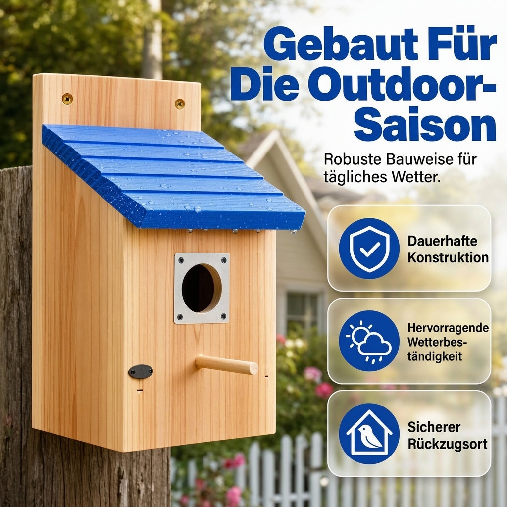 🐦 50% RABATT! ✨ Väderbeständig Fågelholk i Massivt Trä – Charmigt Fågelhus för Trädgård & Uteplats 🏡