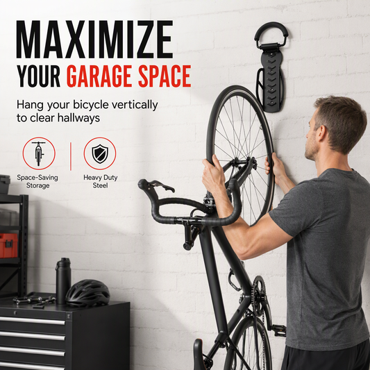 Adjustable Wall Mounted Bike Hanger Indoor Bicycle Storage Rack Hook for Mountain Bikes