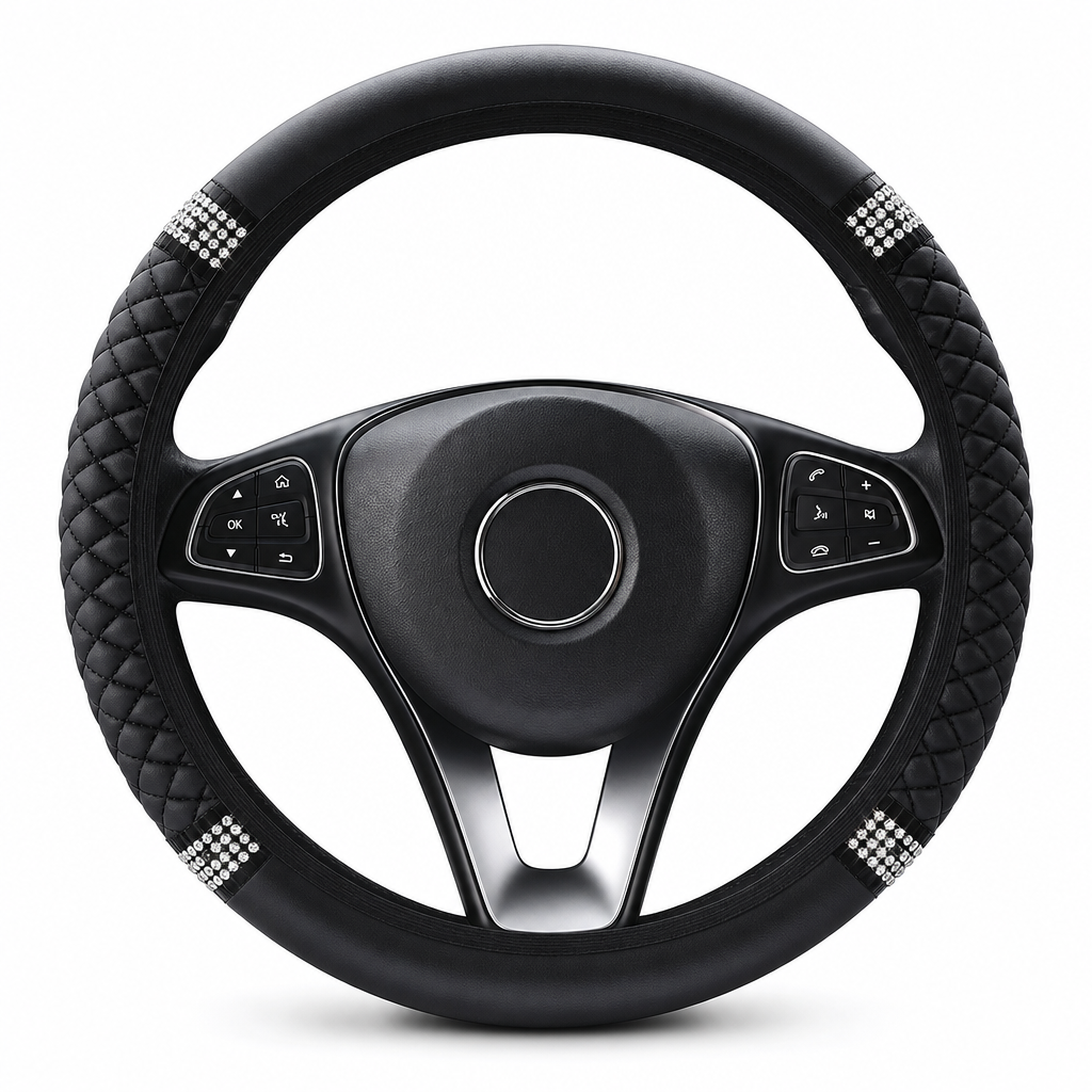 💎 50 % RABATT NU! 🚗 Rattskydd med strass – handinfattade kristaller & vadderat PU-läder för lyxig känsla 🌟