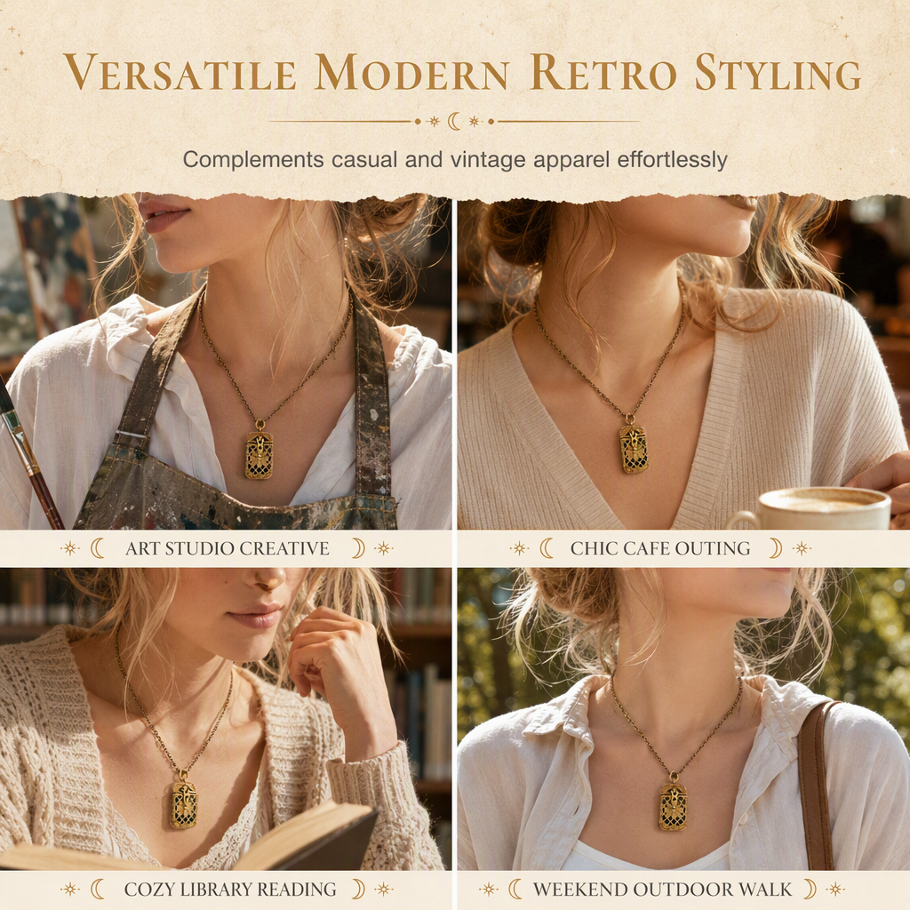 🔮 50 % RABATT NU! 🃏 Bärbar vintage tarot-medaljong – detaljerade minikort & antik legering för personlig stil 📿