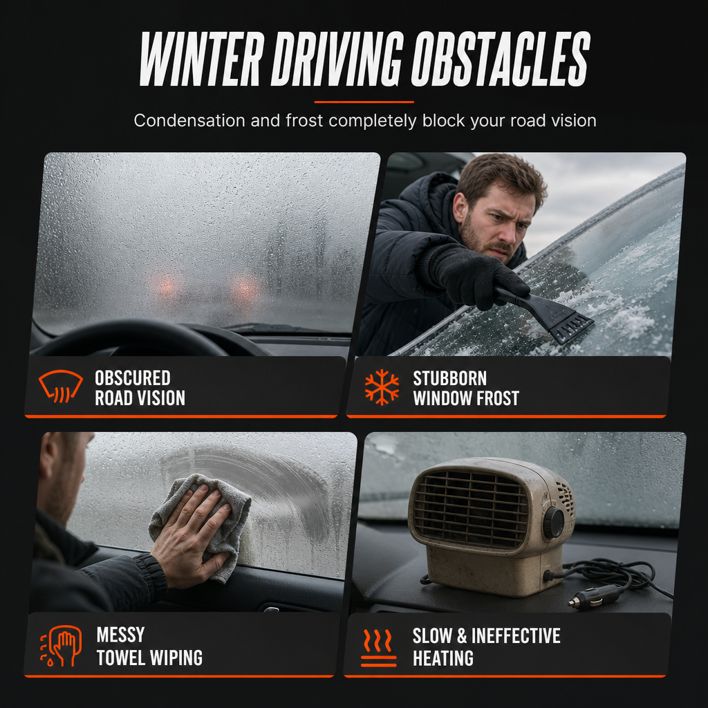 🚗 50 % RABATT NU! ❄️ Bärbar 12V bilvärmare & defrosterfläkt – 360° rotation & snabb avfrostning med varmluft 🔥