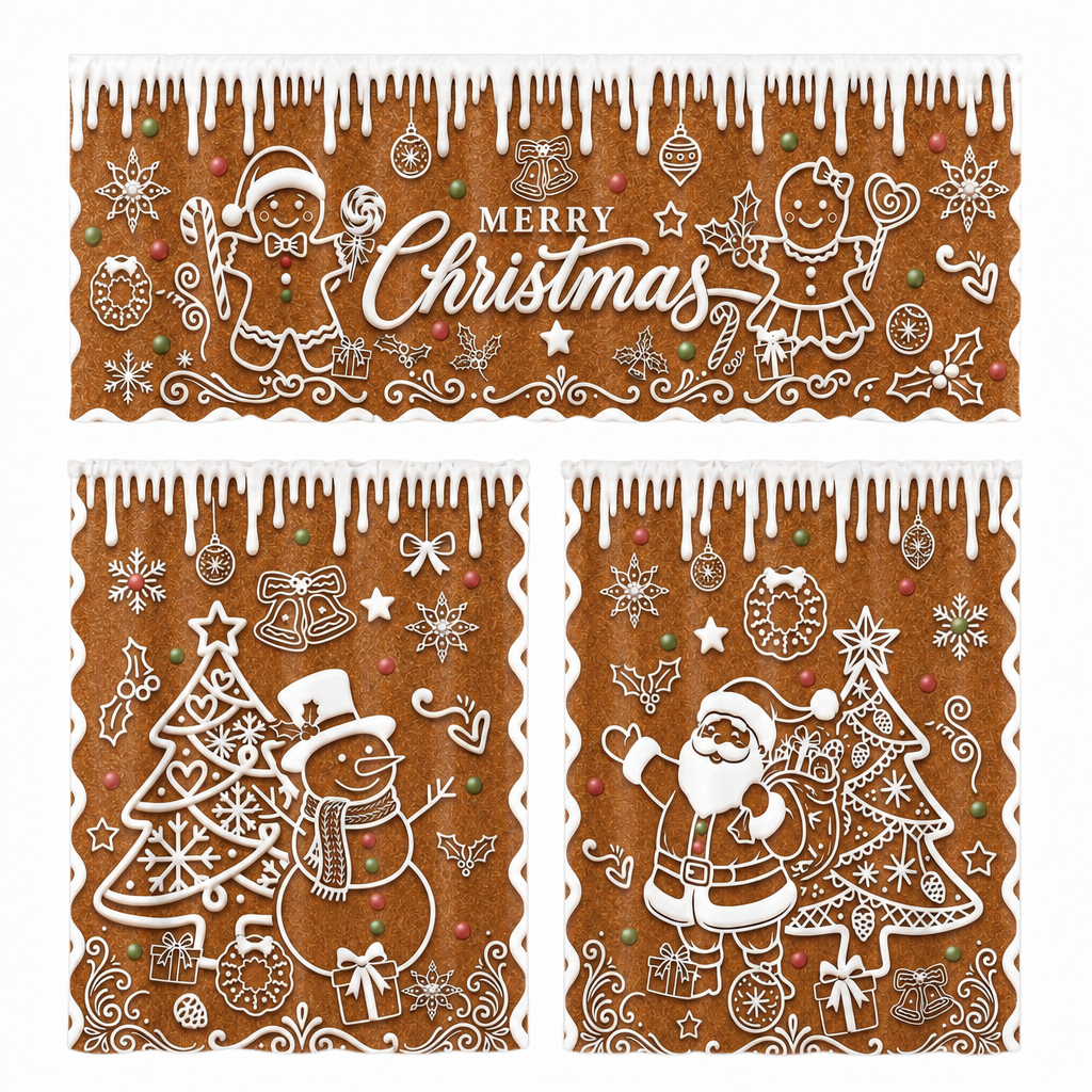 🔥50% RABATT!!📢🎄 Julköksgardiner Set – Festlig charm för dina köksfönster ✨