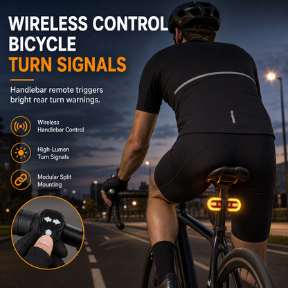 📢📢 50 % RABATT🚴USB-uppladdningsbar blinkerslampa för cykel med trådlös fjärrkontroll – avtagbar baklampa för cykel