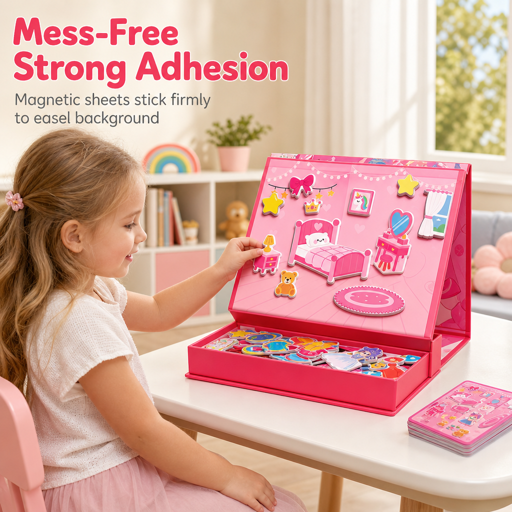 👑 Tidsbegränsat specialerbjudande ✨ 3D-klädset med magnetiska prinsesskläder för barn — 129 delar och 25 klädkombinationer 🎀