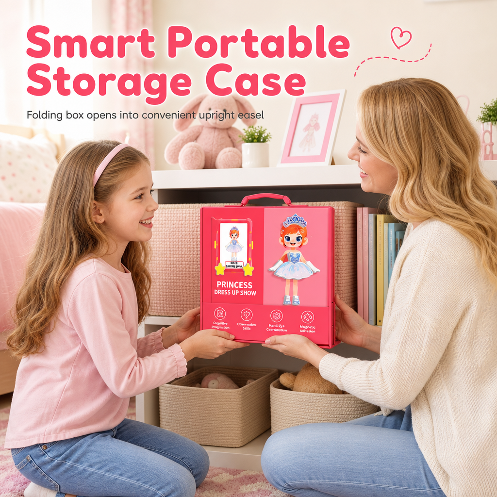 👑 Tidsbegränsat specialerbjudande ✨ 3D-klädset med magnetiska prinsesskläder för barn — 129 delar och 25 klädkombinationer 🎀