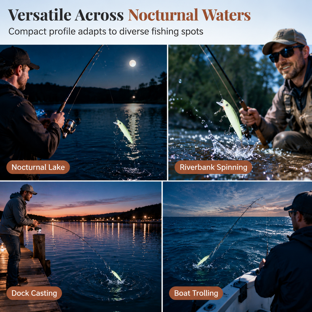⏳Tidsbegränsat 50 % rabatt⏰ Självlysande wobbler för nattfiske (7 cm)🎣🌙✨