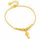 Dubbellagrad hjärtarmband i guldton för kvinnor med små pärlor, fotsmycke present