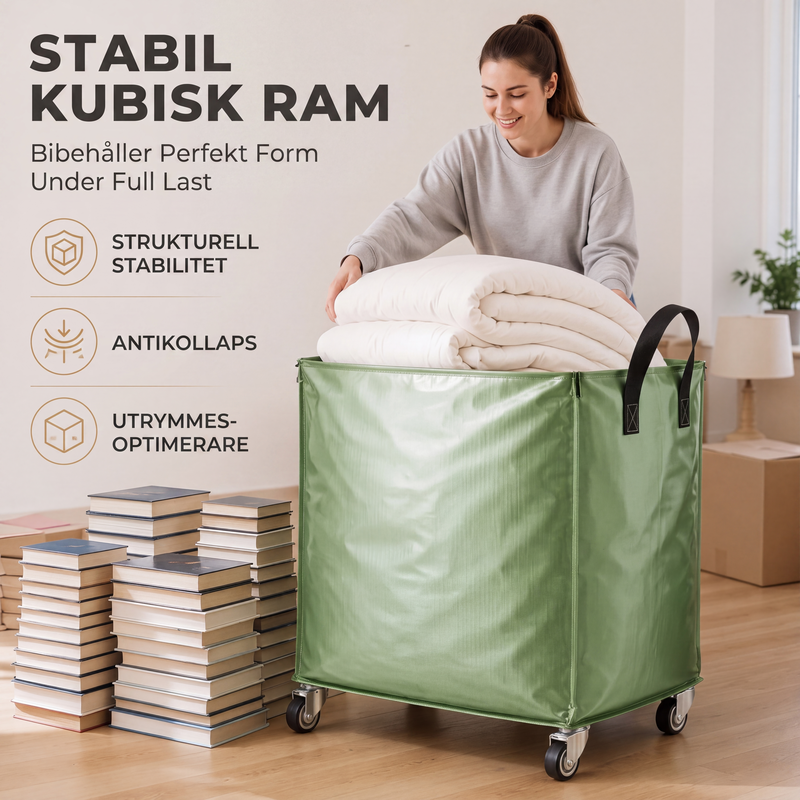 📦 50 % RABATT! 🧳 Hopfällbar flyttväska med hjul – vattentät och rymlig ✨