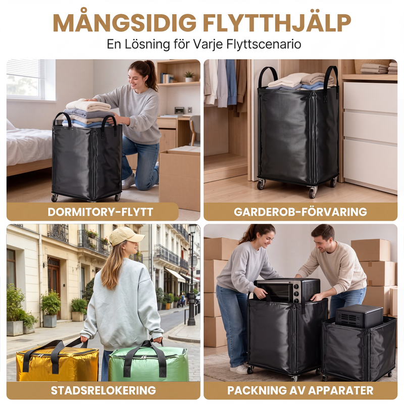 📦 50 % RABATT! 🧳 Hopfällbar flyttväska med hjul – vattentät och rymlig ✨