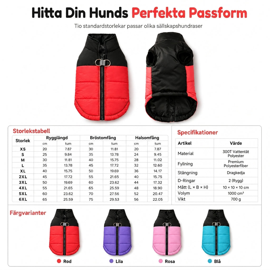 📢📢50 % RABATT JUST NU⏰Varmt hundtäcke för höst och vinter, förtjockad petrock vindbeständig väst för små medelstora och stora hundar
