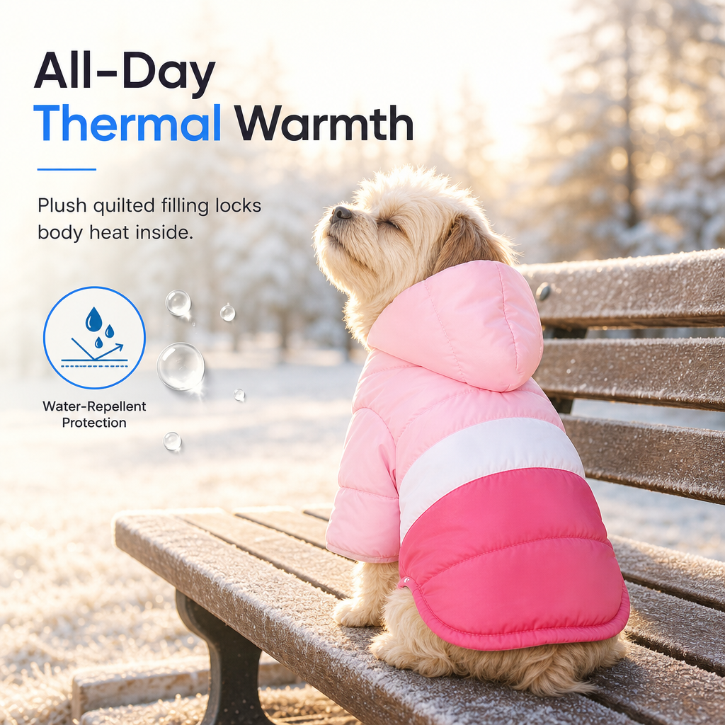 🐶 50% RABATT! ✨ Varm & Vattentät Vinterjacka med Huva för Hund – Vintertäcke i Termofleece ❄️🐾