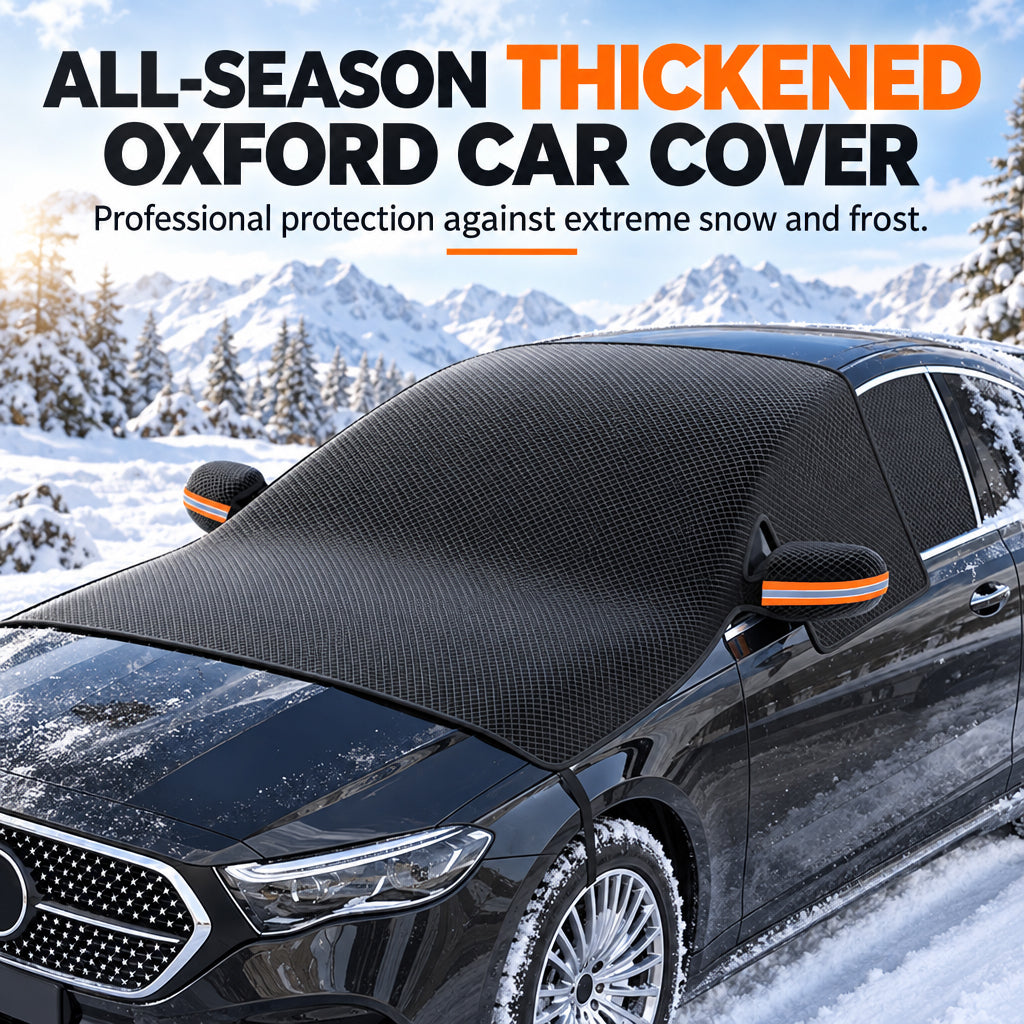 🚗 50 % RABATT NU! ❄️ Förtjockat Oxford-bilskydd för alla årstider – trippelt vindtätt med magneter & full täckning för vindruta och speglar 🛡️