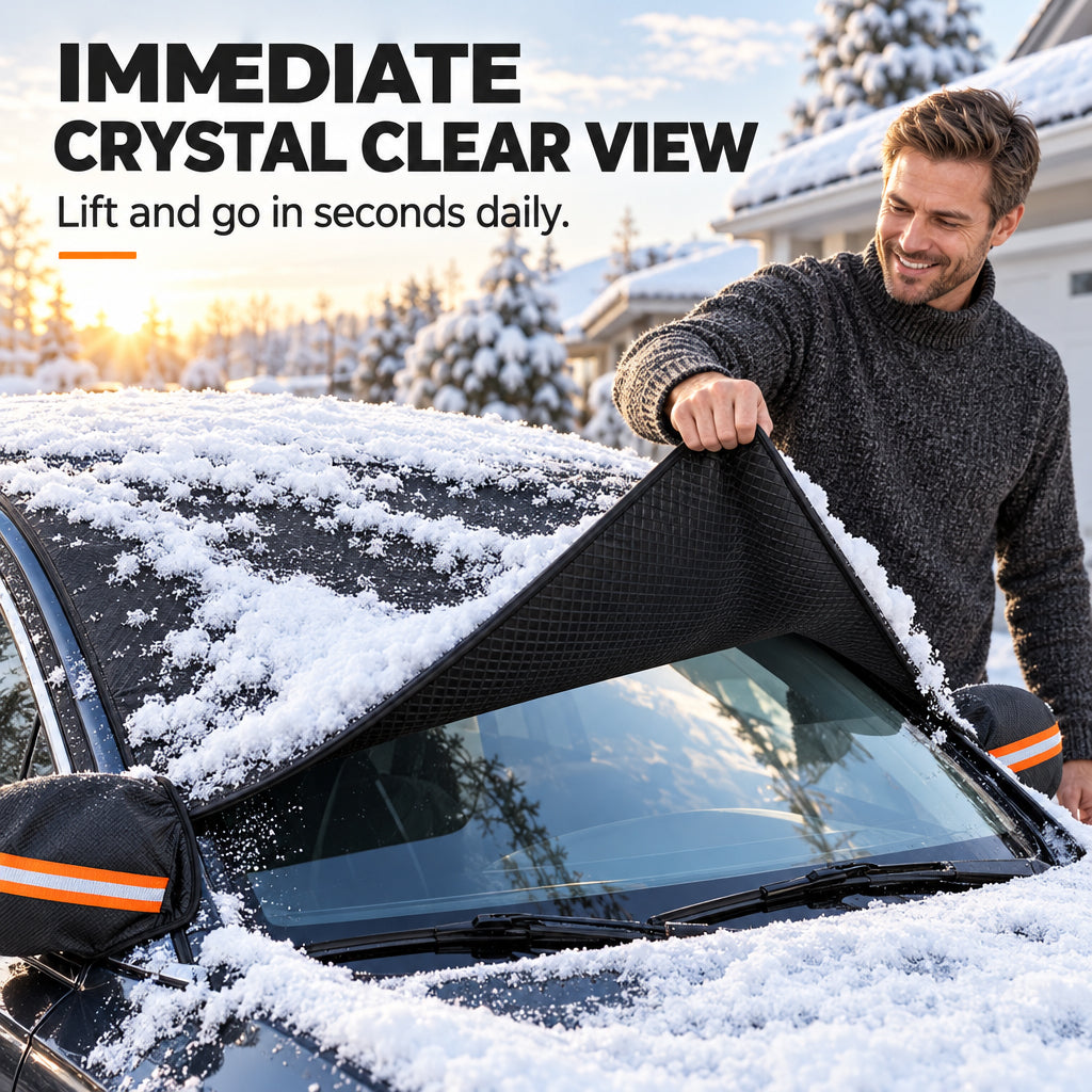 🚗 50 % RABATT NU! ❄️ Förtjockat Oxford-bilskydd för alla årstider – trippelt vindtätt med magneter & full täckning för vindruta och speglar 🛡️
