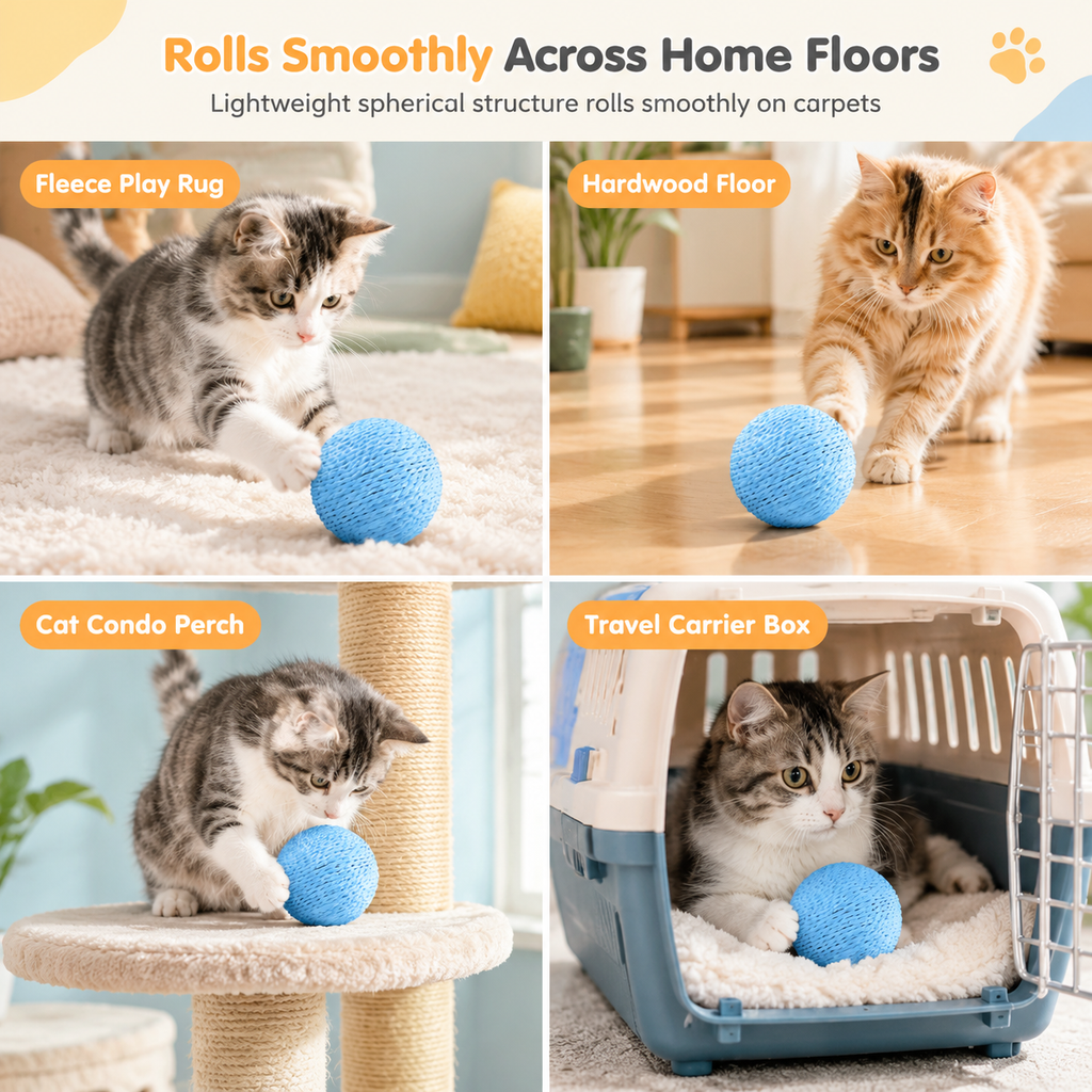 🐱 50% RABATT! 🧶 Bissfester Sisalball – Langlebiger Spielspaß für Katzen & Kätzchen ✨