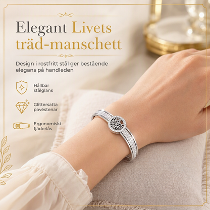 🌿 Armband i rostfritt stål med livets träd – Elegant och gnistrande smycke ✨💎