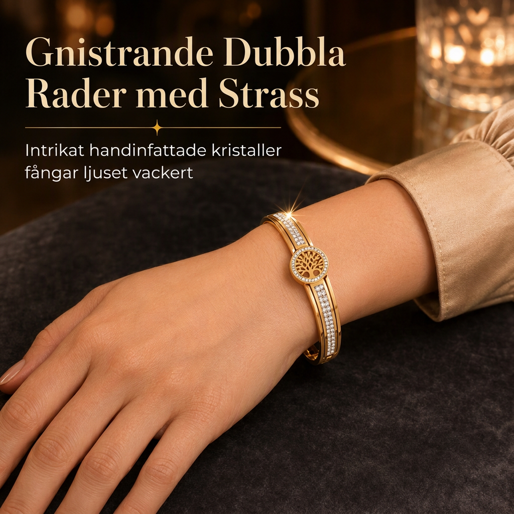 🌿 Armband i rostfritt stål med livets träd – Elegant och gnistrande smycke ✨💎