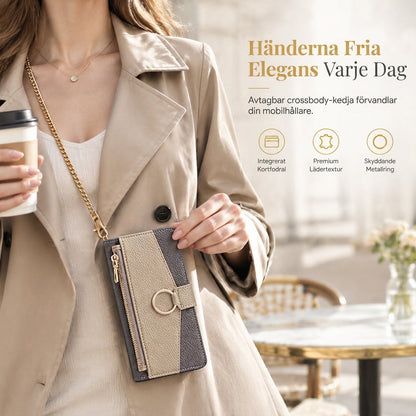 📱 50% RABATT! ✨ Lyxig plånboksfodral i crossbody-stil för telefonen med kortfack & stödfunktion 👛