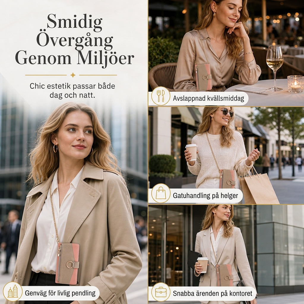 📱 50% RABATT! ✨ Lyxig plånboksfodral i crossbody-stil för telefonen med kortfack & stödfunktion 👛