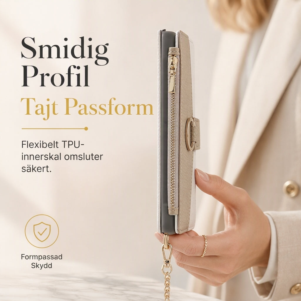 📱 50% RABATT! ✨ Lyxig plånboksfodral i crossbody-stil för telefonen med kortfack & stödfunktion 👛