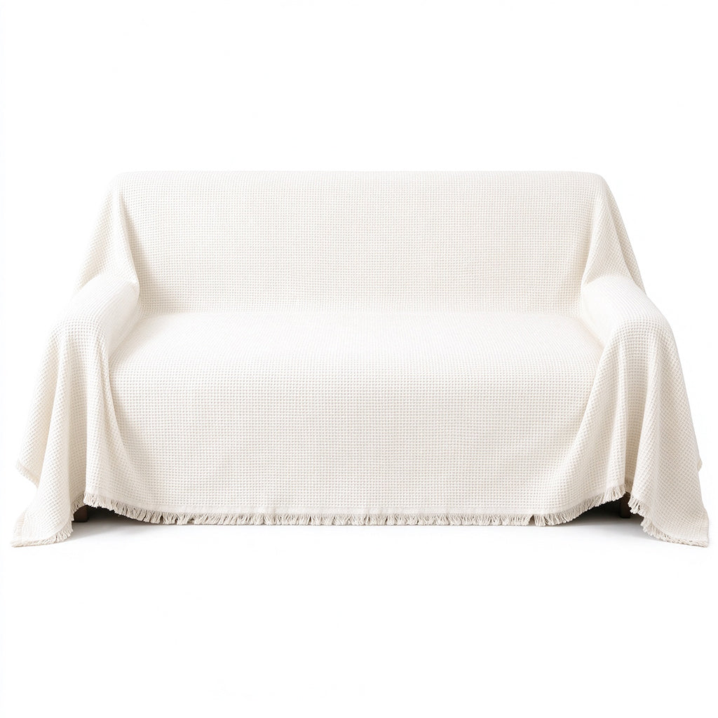 Fransk chenille-sofföverdrag – Kattklöståligt & halkfritt möbelskydd för soffan 🛋️🐾
