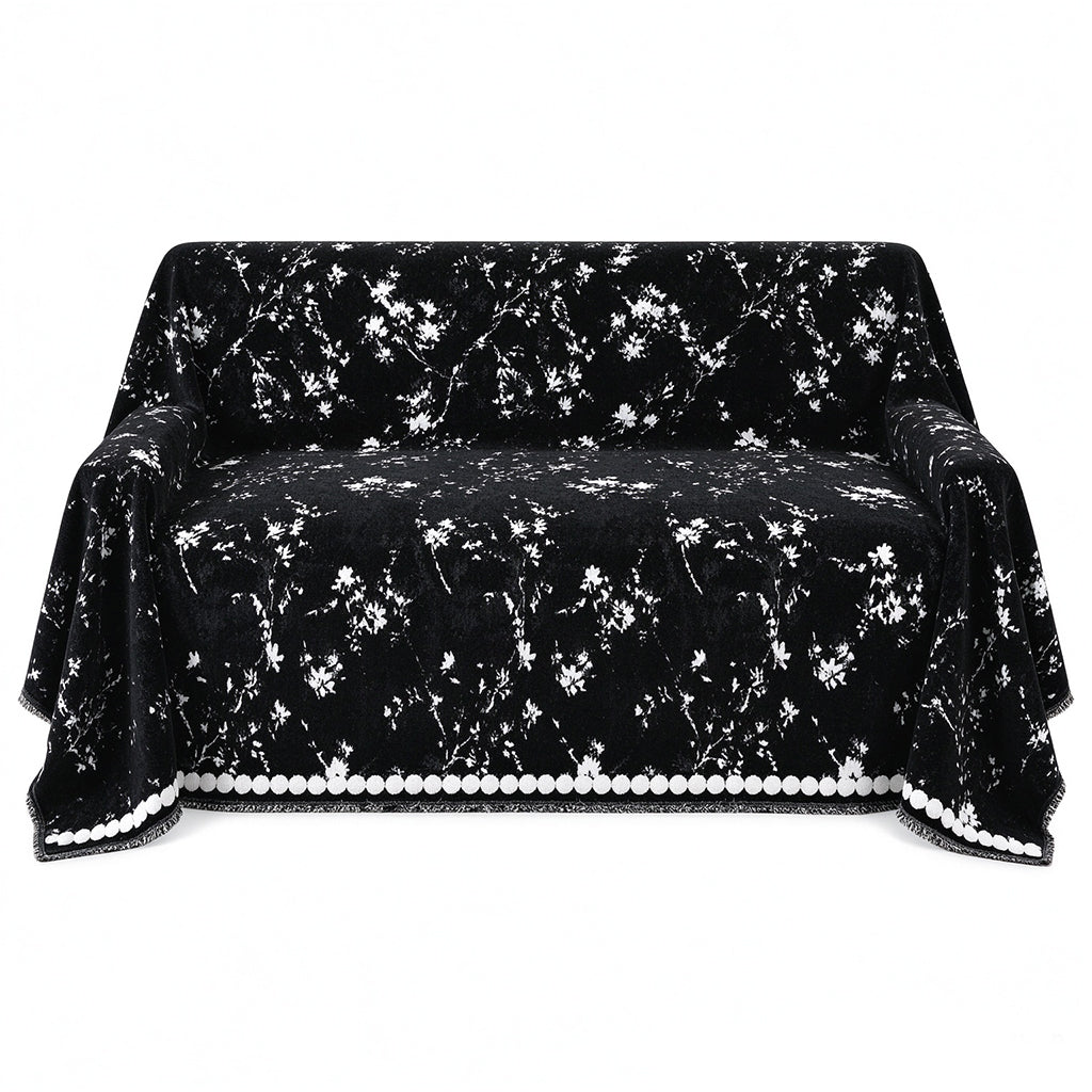 Fransk chenille-sofföverdrag – Kattklöståligt & halkfritt möbelskydd för soffan 🛋️🐾