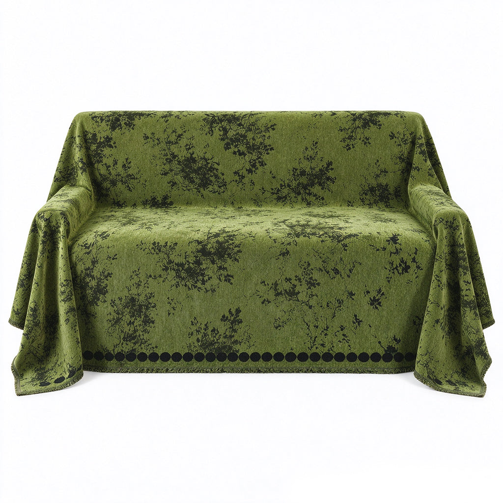 Fransk chenille-sofföverdrag – Kattklöståligt & halkfritt möbelskydd för soffan 🛋️🐾
