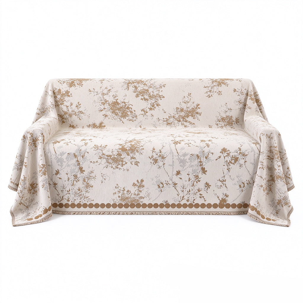 Fransk chenille-sofföverdrag – Kattklöståligt & halkfritt möbelskydd för soffan 🛋️🐾
