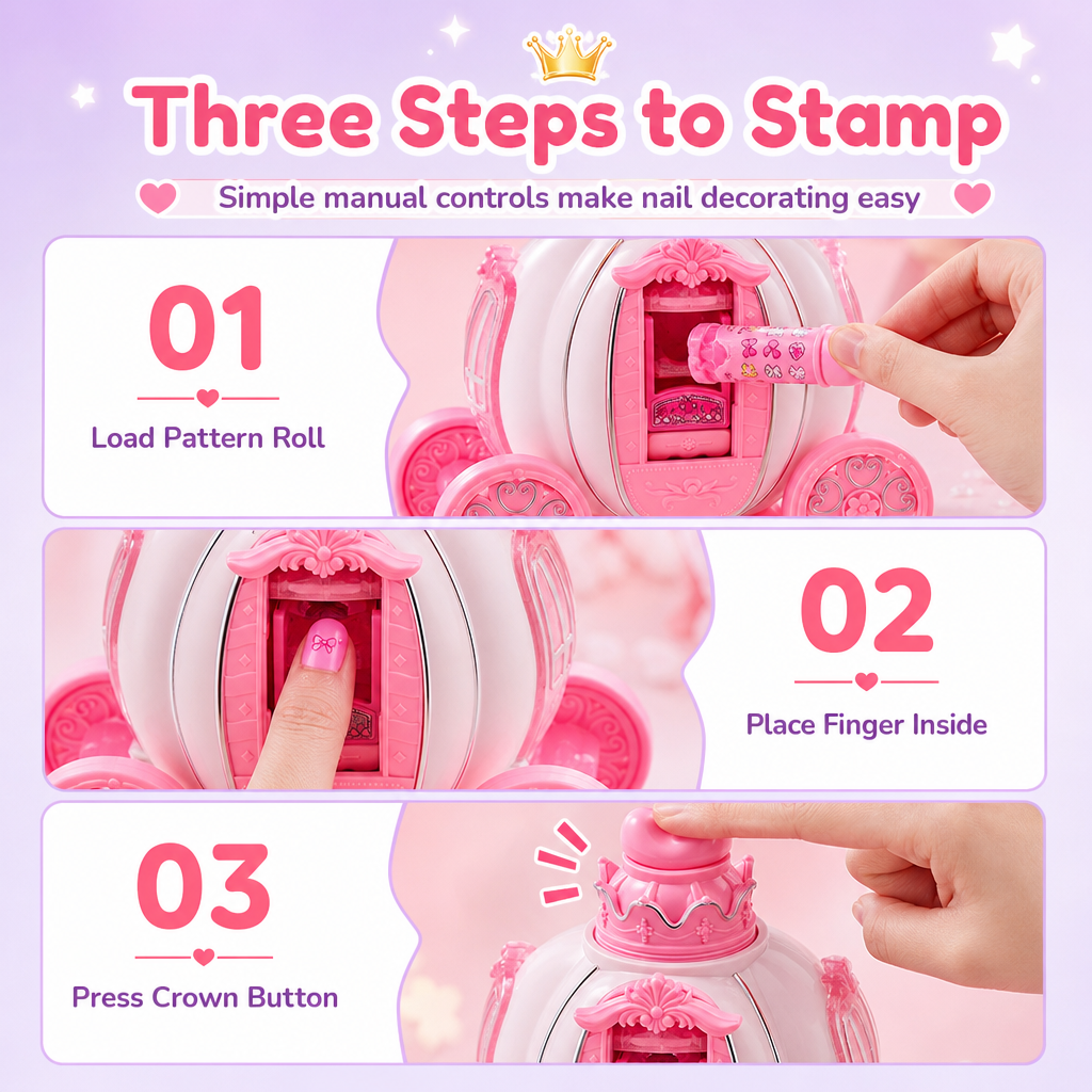 🎀 50% RABATT! ✨ Sminkset för Barn i Rosa Sminklåda – Tvättbar Leksakssmink & Nageldekorationsset för Små Prinsessor 👑