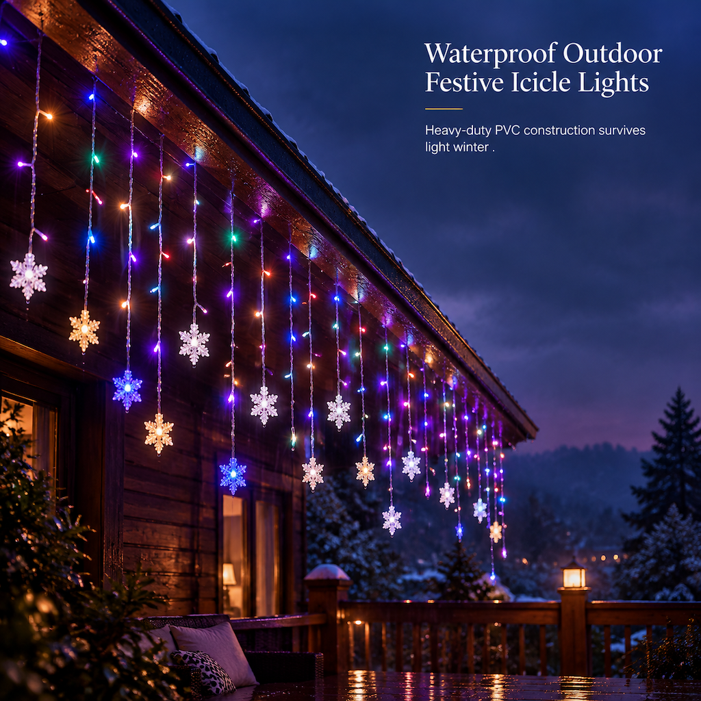 ❄️ 50% RABATT! ✨ LED Snöflinga Gardinbelysning – Vattentät & festlig dekoration ✨