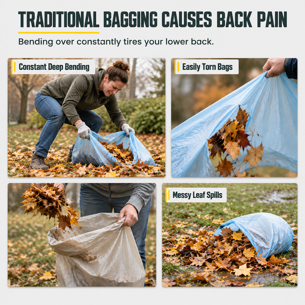 Portable Pop Up Leaf Collector and Reusable Yard Garden Waste Bag