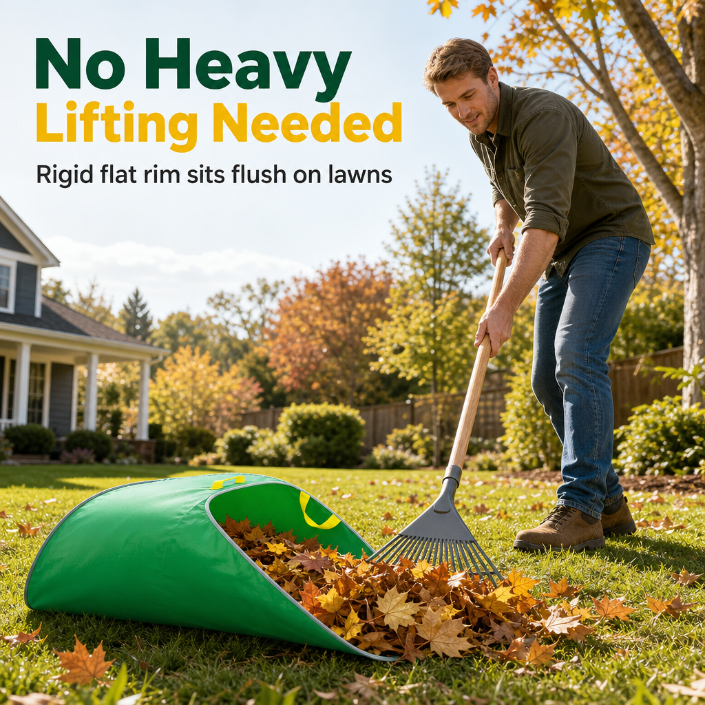 Portable Pop Up Leaf Collector and Reusable Yard Garden Waste Bag