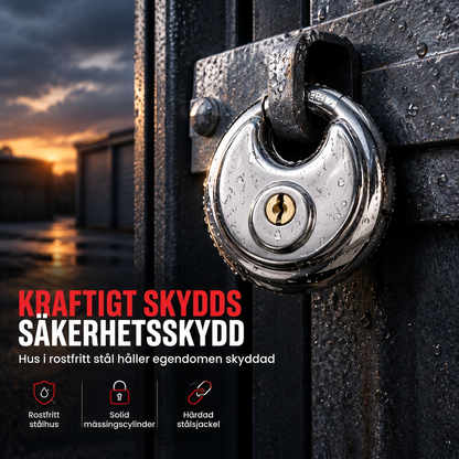 📢📢50% RABATT!! ⏰Kraftigt runt disc-hänglås med kärna av ren koppar, vattentätt, rostskyddat och stöldskyddat med skärmad bygel, perfekt för grindar, skjul och trädörrar 🔒