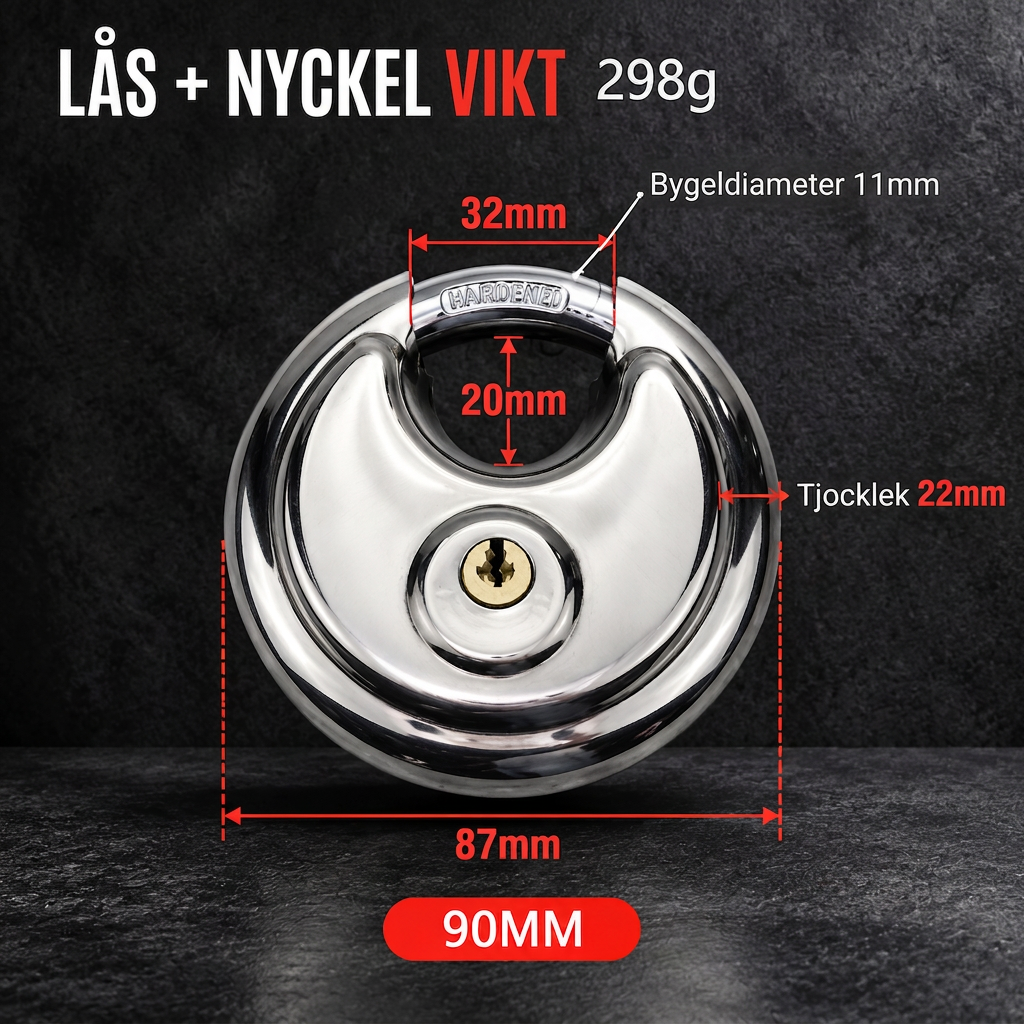 📢📢50% RABATT!! ⏰Kraftigt runt disc-hänglås med kärna av ren koppar, vattentätt, rostskyddat och stöldskyddat med skärmad bygel, perfekt för grindar, skjul och trädörrar 🔒