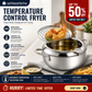 ⏳Tidsbegränsat Erbjudande⏰304 Rostfritt Stål Tempura Fritös – Termometer, Avrinningsgaller, Djup Gryta ✨