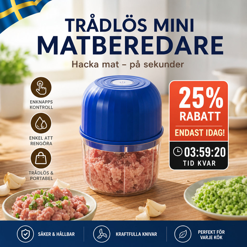 ⚡ 50% RABATT NU! 🔪 Kraftfull Minihackare – Sladdlös & USB-C Laddning – Perfekt för Snabb Matförberedelse – Enkel att Använda & Rengöra 🍲